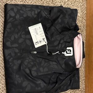 FootJoy Black Floral Ski Jacket with Soft Pink Lining